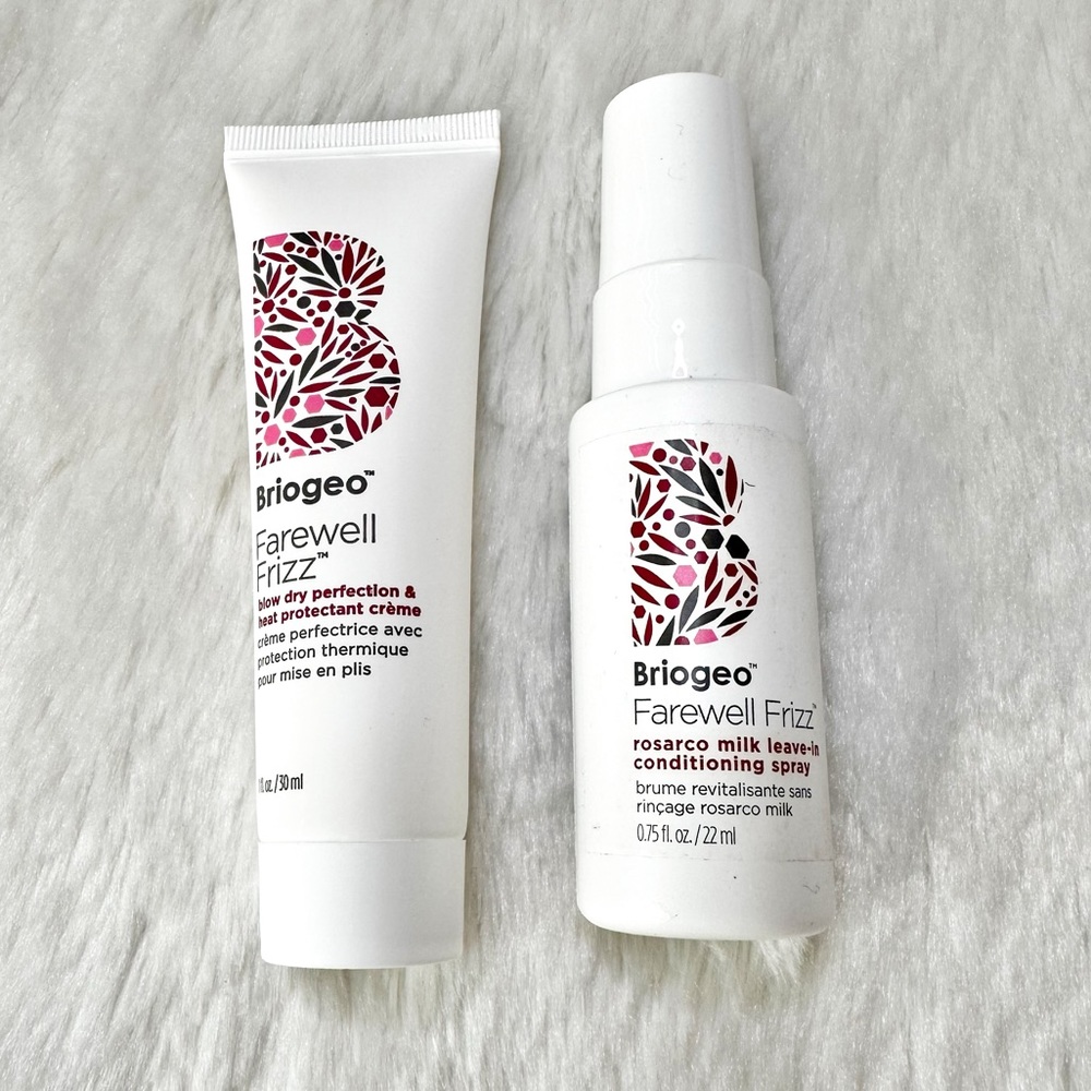 NEW Briogeo Farewell Frizz Conditioning Spray Heat Protectant Creme Mini Bundle